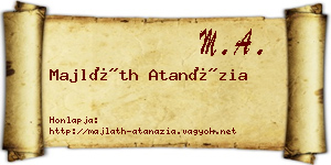 Majláth Atanázia névjegykártya